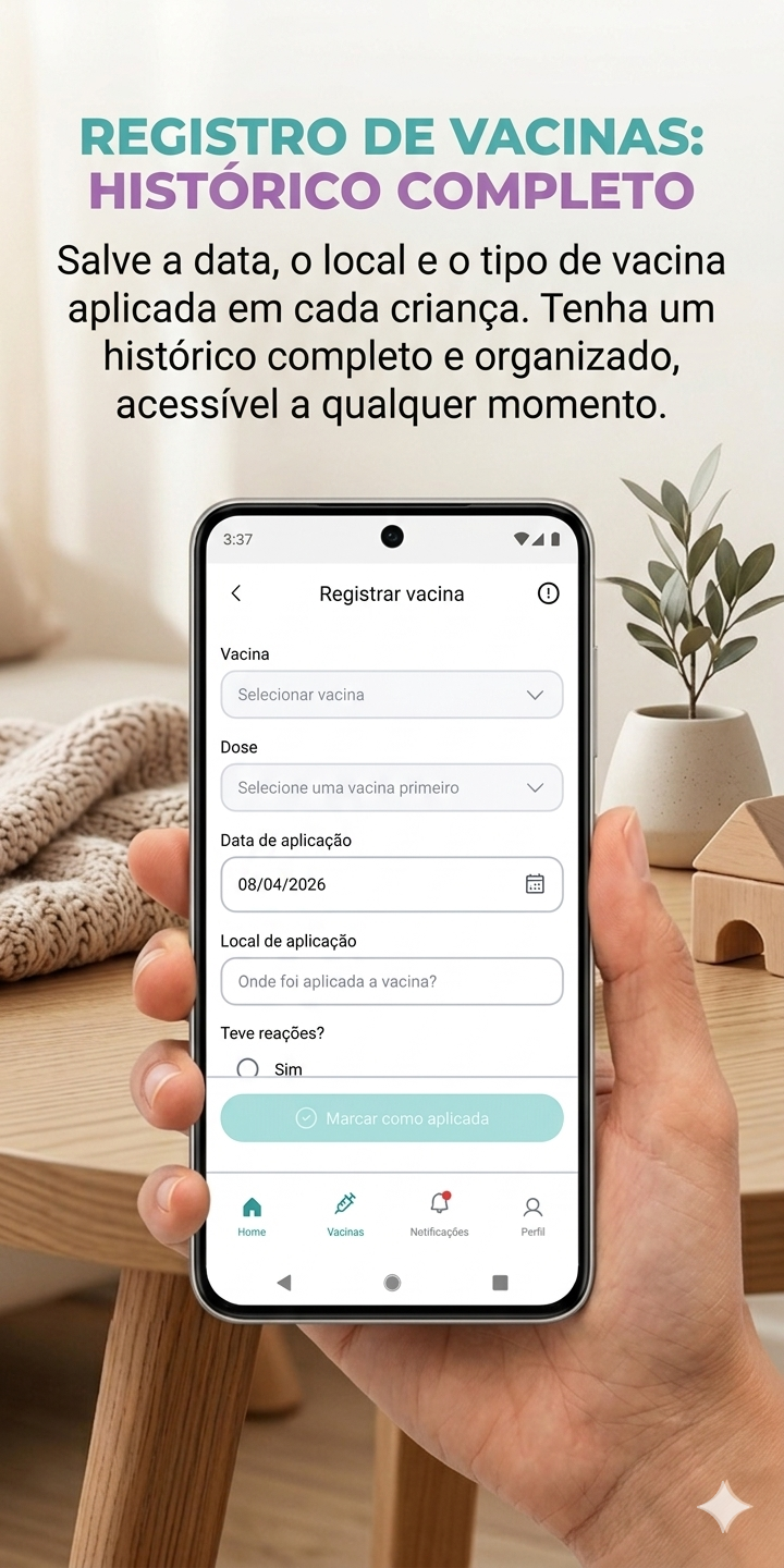 Imagem adicional — Vacina Kids - app para acompanhamento do calendario vacinal infantil