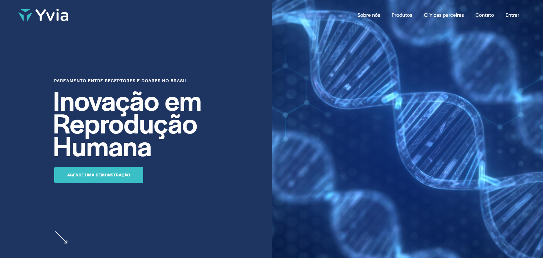 Screenshot Yvia: plataforma de IA e desenvolvimento contínuo para reprodução humana